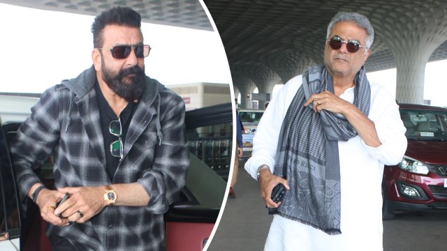 Sanjay Dutt & Boney Kapoor Spotted at Mumbai Airport in Stylish Looks