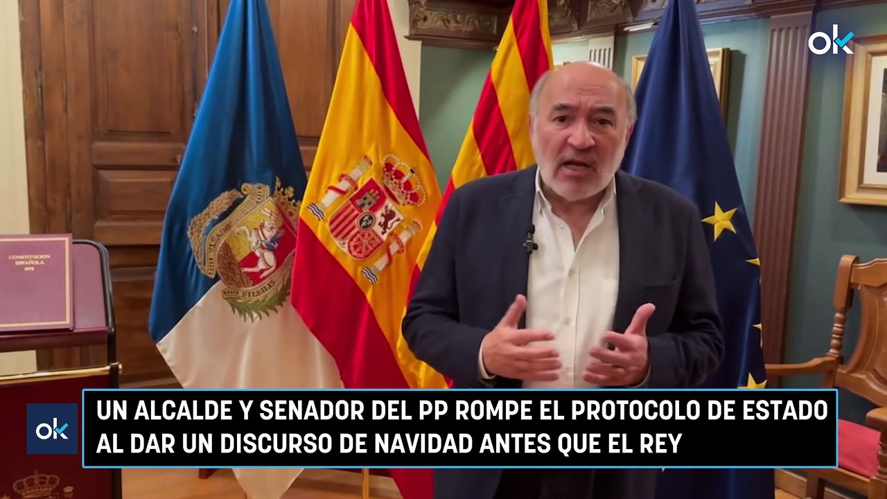 Un alcalde y senador del PP rompe el protocolo de Estado al dar un discurso de Navidad antes que el Rey