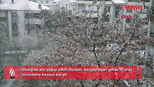 Elazığ'da yoğun kar yığışı ve tipi zincirleme kazaya neden oldu!