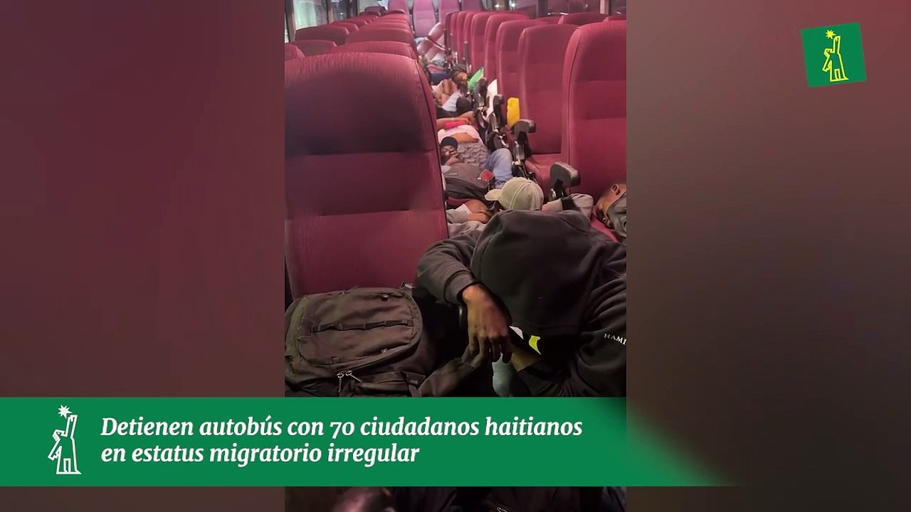 Detienen autobús con 70 ciudadanos haitianos en estatus migratorio irregular