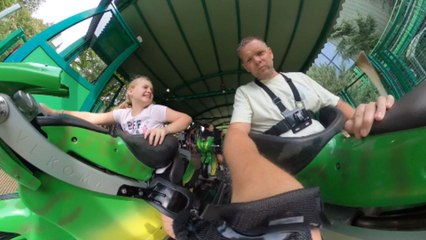 The girl's first ride on the Booster Bike is thrilling