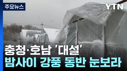 충청·호남 '20cm 대설'...밤사이 강풍 동반 눈보라 / YTN