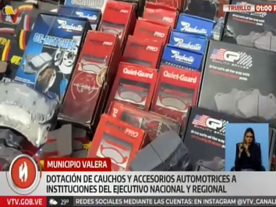 Trujillo | Entregan más de 1.800 cauchos y accesorios automotrices a instituciones públicas