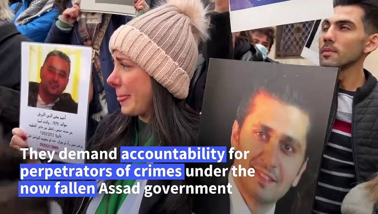 Families of detainees and missing Syrians protest in Damascus