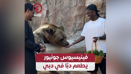 فينيسيوس جونيور يطعم دبًا في دبي