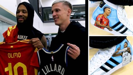 Dani Olmo y Damian Lillard comparten celebración... ¡y zapatillas!