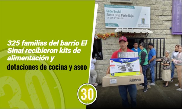 325 familias del barrio El Sinaí recibieron kits de alimentación y dotaciones de cocina y aseo