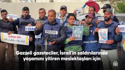 Gazzeli gazeteciler, İsrail'in saldırılarında yaşamını yitiren meslektaşları için anma etkinliği düzenledi