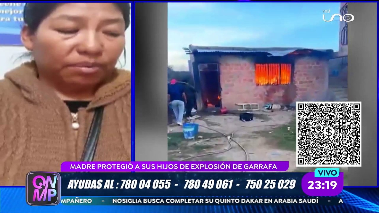 QNMP MUJER PROTEGIÓ A SUS HIJOS CUANDO EXPLOTÓ LA GARRAFA