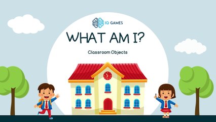 Light Blue Colorful What am I Classroom Objects Quiz Presentation