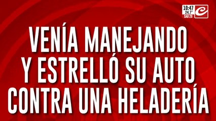 Tremendo accidente: venía manejando y estrelló su auto contra una heladería