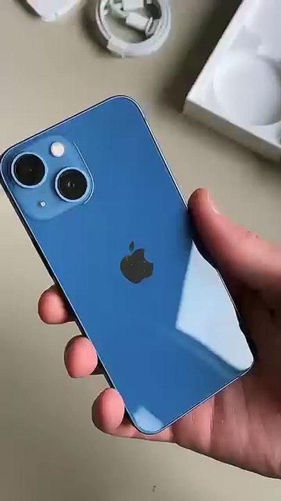 ASMR Unboxing iPhone 13 Mini blue color