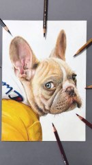 Dessin réaliste d’un chien bouledogue