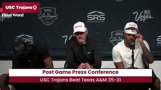 USC Trojans Lincoln Riley Reacts To Beating Texas A&M in Las Vegas Bowl