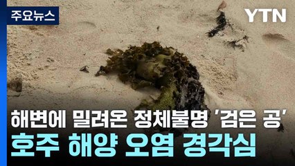 해변에 밀려온 정체불명 '검은 공'...호주 해양 오염 경각심 / YTN