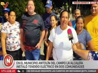 Comunidades son favorecidos con instalación de tendido eléctrico en el estado Nueva Esparta