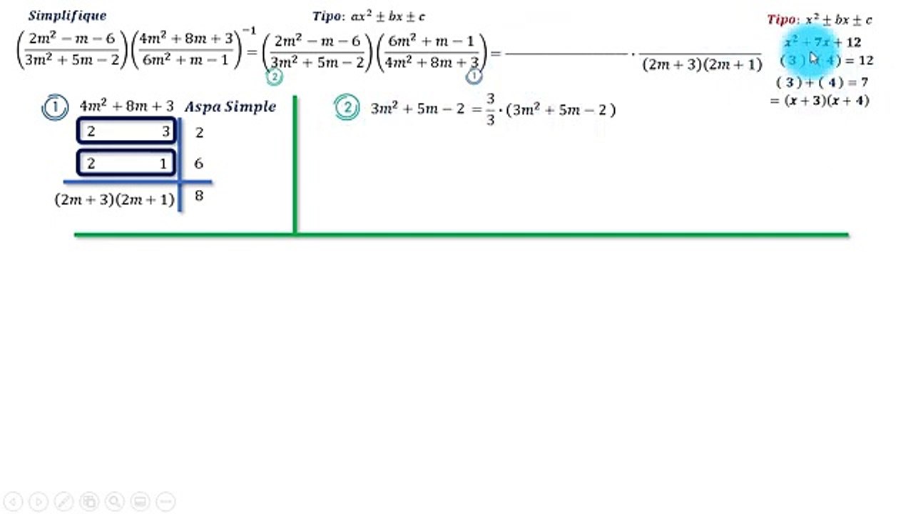 Simplificar la expresión algebraica _