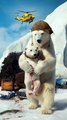 A mother polar bear and her baby seek help from rescue volunteers in a heartwarming story._