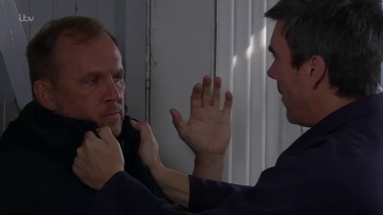 Emmerdale Cain Grabs Will Taylor 28th June 2019