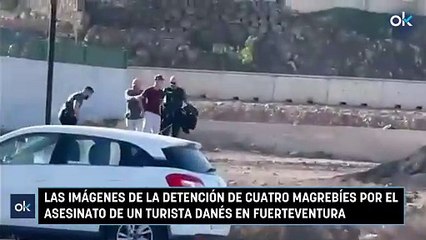 Las imágenes de la detención de cuatro magrebíes por el asesinato de un turista danés en Fuerteventura