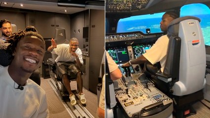 Camavinga graba a Vinicius siendo el copiloto de un avión: "Abróchense los cinturones"