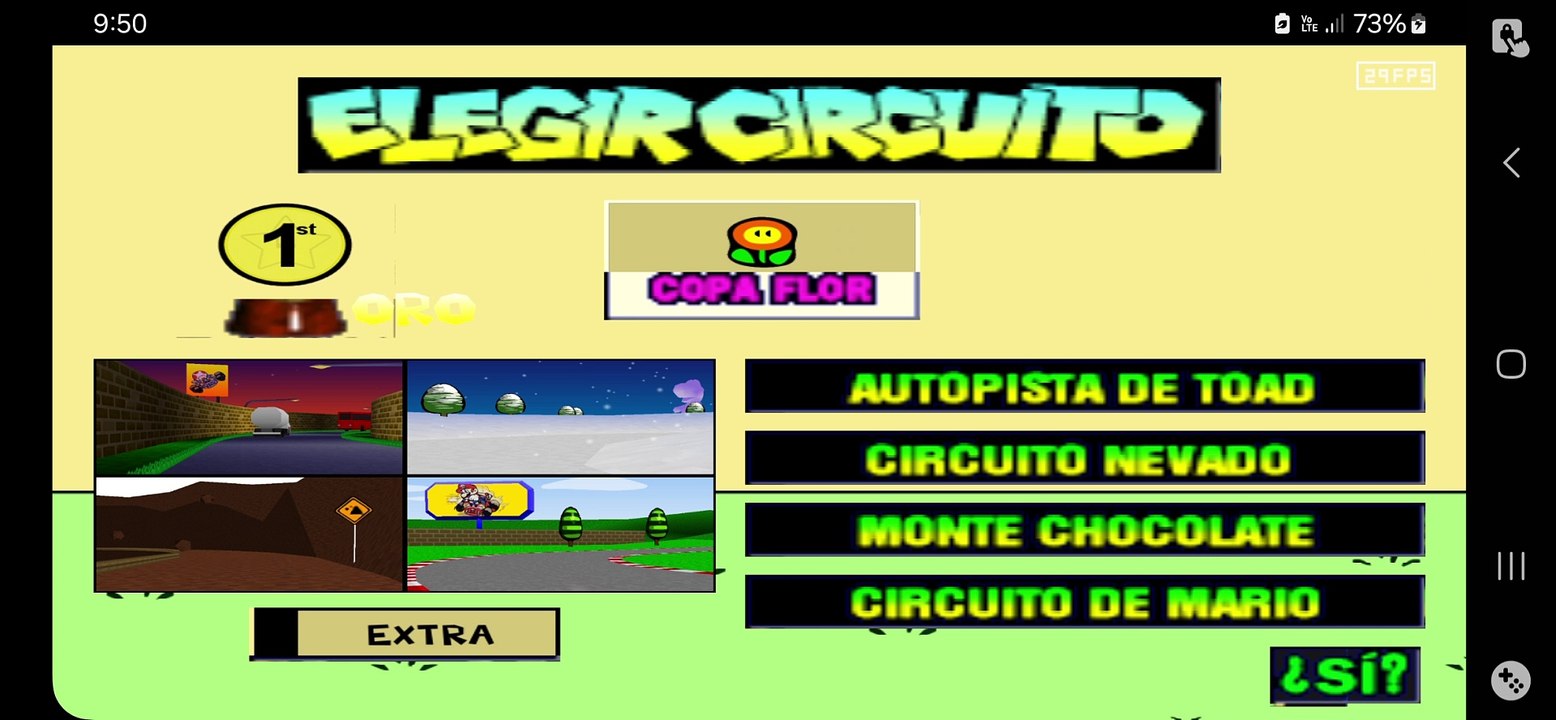 (MARIO KART 64) EN ESPAÑOL. RETEXTURÍZADO. (SNES) COPA FLOR 150CC. ESPEJO.