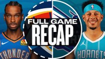 Game Recap: Thunder 106, Hornets 94