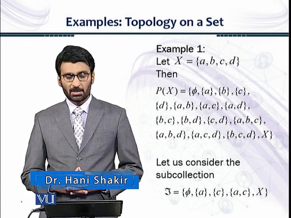 Lecture 4 Examples of topologies on set in Urdu
