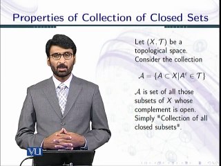 Lecture 13 Properties of collection of closed sets in Topology in Urdu