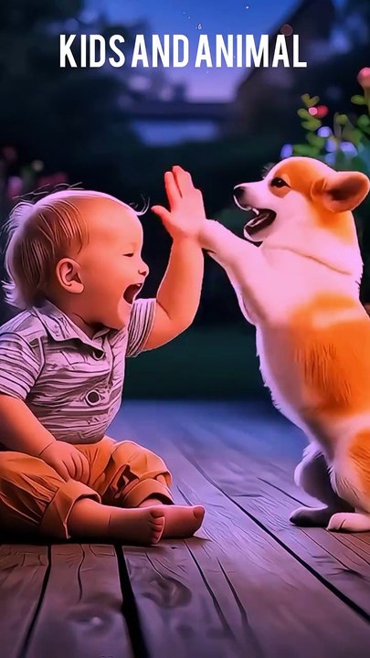 Kids and little Animal