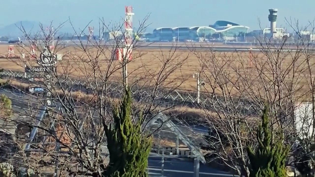 Aircraft erupts into a fireball shortly after landing in South Korea