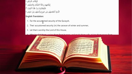 Surah Quraish - Blessings and Security with translation