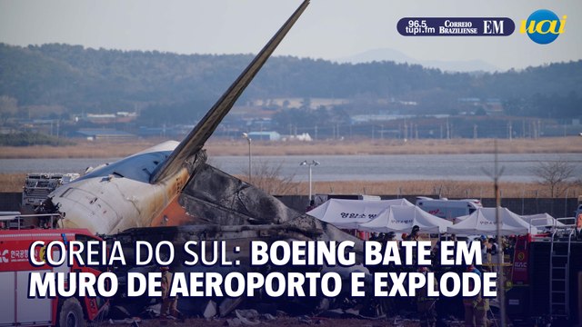 Coreia do Sul: avião bate em muro de aeroporto e explode