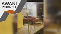 Pemandu mabuk langgar pintu kaca bank