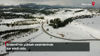 Mersin'in yüksek kesimlerinde kar etkili oldu