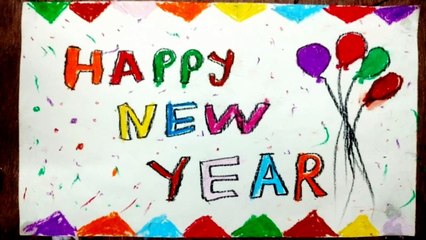 Happy New Year Poster drawing 2025