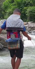 Cast Net Fishing in Nepal | Himalayan Trout Fishing with Handmade Cast Net |