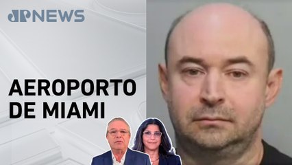 Brasileiro é preso nos EUA por apontar laser contra aviões; Diogo da Luz e Monica Rosenberg comentam