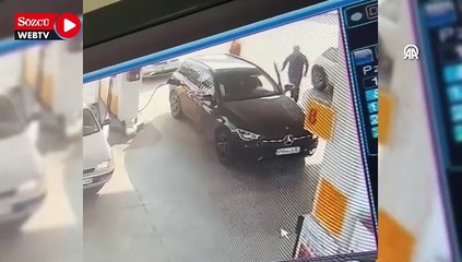 Yakıt pompası aracından çıkarılmadan hareket eden sürücü, pompaya zarar verdi