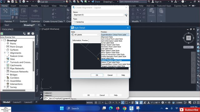 How to create Alignment in civil 3D #autodesk #autocadd #civil3d#Autodesk #civil3d