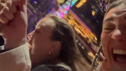 Girl screams in fear when her cousin takes her on a chairoplane ride