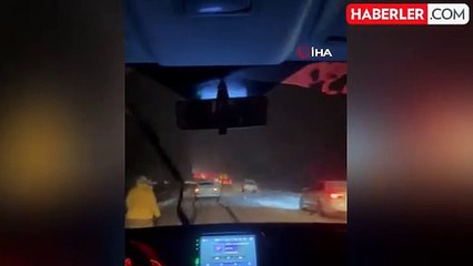 Mersin Yaylasında Kar Yağışı Nedeniyle Araçlar Yolda Kaldı