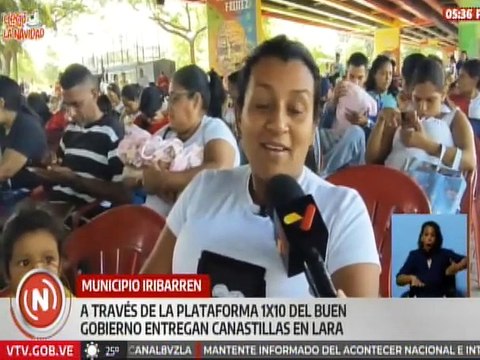 Lara | Féminas son beneficiadas con entrega de canastillas a través del 1X10 del Buen Gobierno