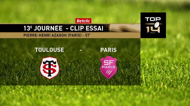 TOP 14 - Essai de Pierre-Henri AZAGOH (SFP) - Stade Toulousain - Stade Français Paris