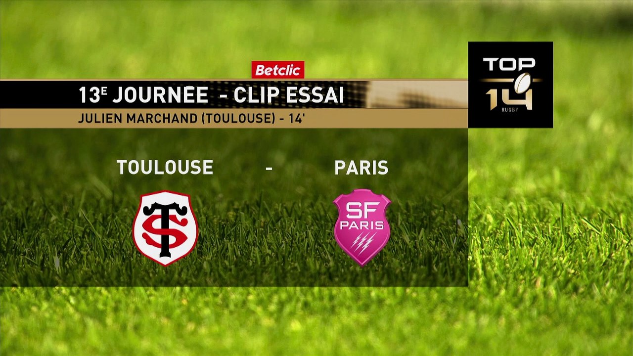 TOP 14 - Essai de Julien MARCHAND (ST) - Stade Toulousain - Stade Français Paris