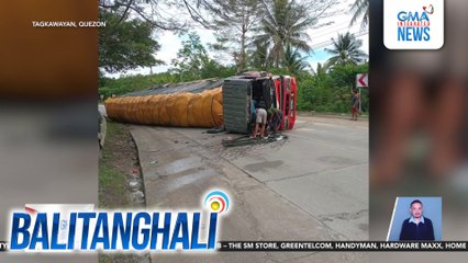 Truck, tumagilid sa Quirino Highway | Balitanghali