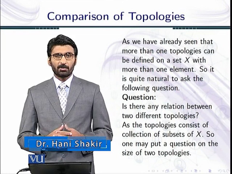 Lecture 19 Comparison of Topologies in Urdu
