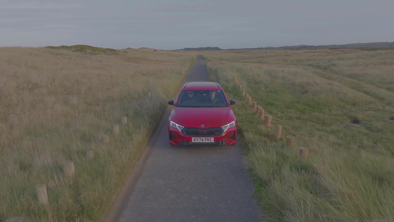 Skoda Octavia vRS in Red Drone video