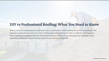 DIY vs Professional Roofing: Making the Smart Choice for Your Home