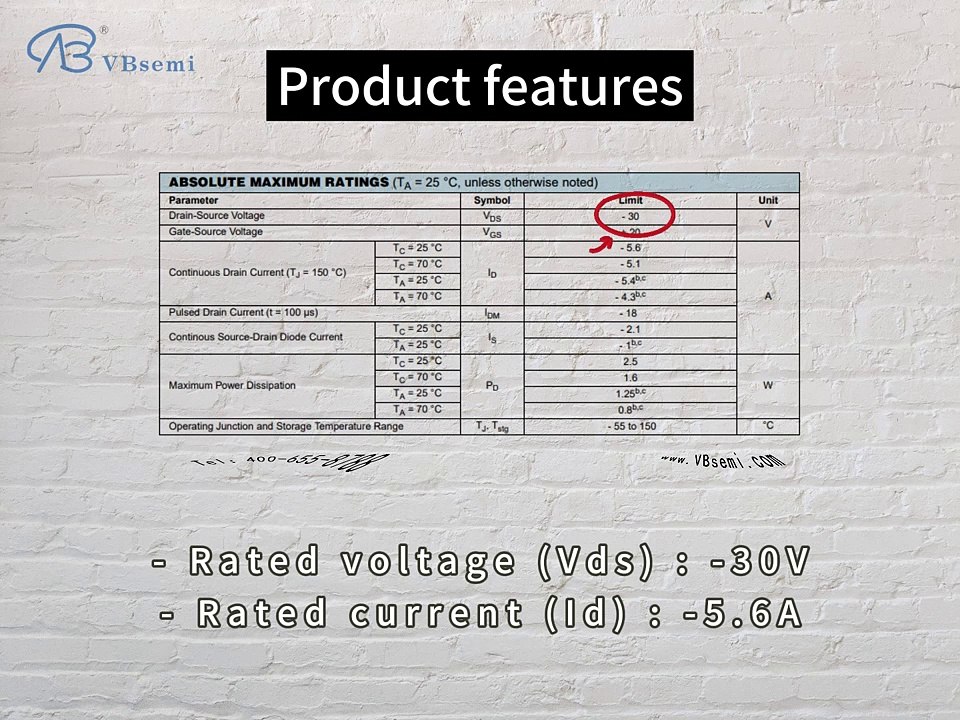 AM3407AE3R-VB is a SOT23 package P-Channel field effect MOS tube